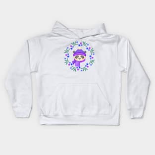 Christmas Panda Wreath Kids Hoodie